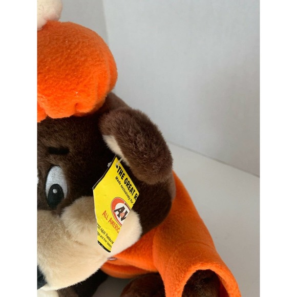 A&W The Great Root Bear by Gund Plush 2000 16" Tall Orange Shirt Tags No Pants - Picture 9 of 10